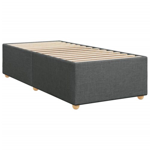 Bed Frame with Mattress Set Spring Box Base Dark Grey King Single Fabric - Image 8