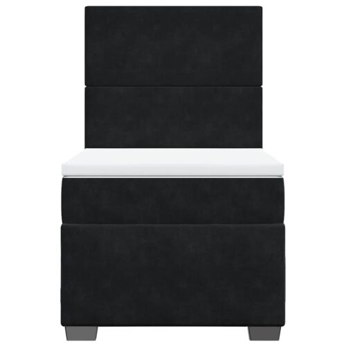 Bed Frame with Mattress Set Spring Box Base Black King Single Velvet - Image 4