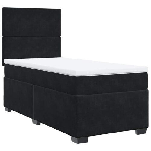 Bed Frame with Mattress Set Spring Box Base Black King Single Velvet - Image 13