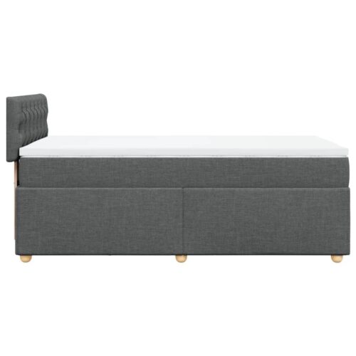 Bed Frame with Mattress Set Spring Box Base Dark Grey King Single Fabric - Image 7
