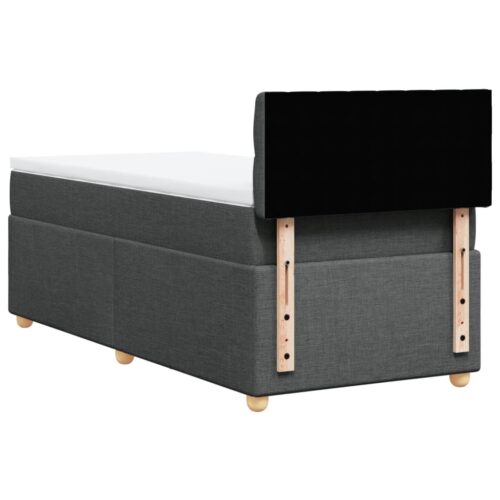 Bed Frame with Mattress Set Spring Box Base Dark Grey King Single Fabric - Image 8