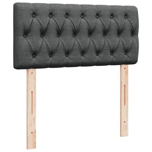Bed Frame with Mattress Set Spring Box Base Dark Grey King Single Fabric - Image 9