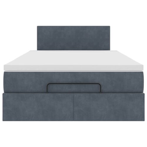 LED Lights Storage Bed Frame with Mattress Set Base Dark Grey King Single Velvet - Image 6