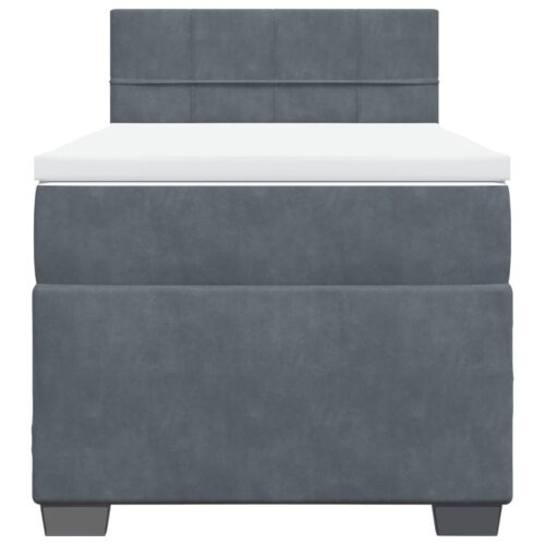 Bed Frame with Mattress Set Spring Box Base Dark Grey King Single Fabric - Image 6