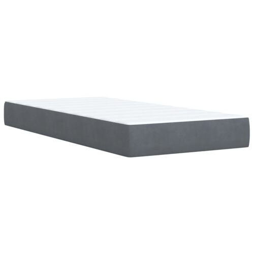 Bed Frame with Mattress Set Spring Box Base Dark Grey King Single Fabric - Image 9