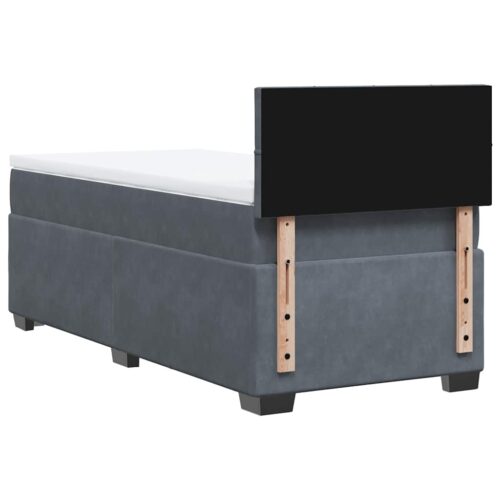 Bed Frame with Mattress Set Spring Box Base Dark Grey King Single Fabric - Image 12