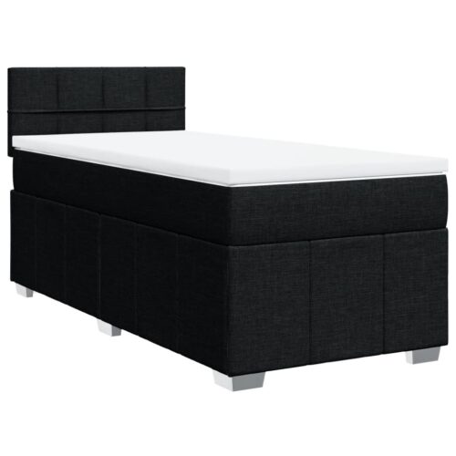 Bed Frame with Mattress Set Spring Box Base Black King Single Fabric - Image 3
