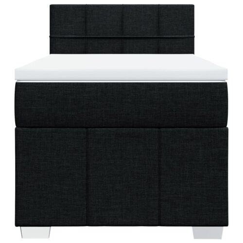 Bed Frame with Mattress Set Spring Box Base Black King Single Fabric - Image 6
