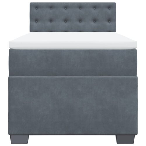 Bed Frame with Mattress Set Spring Box Base Dark Grey King Single Fabric - Image 6
