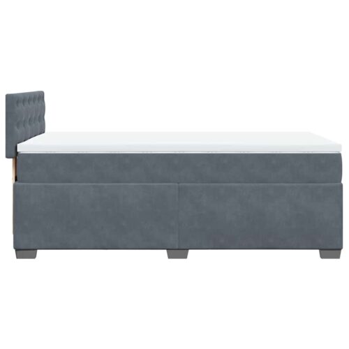 Bed Frame with Mattress Set Spring Box Base Dark Grey King Single Fabric - Image 11
