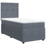 Bed Frame with Mattress Set Spring Box Base Dark Grey King Single Velvet