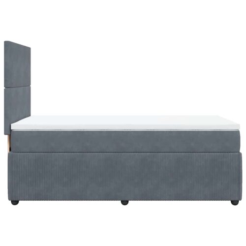 Bed Frame with Mattress Set Spring Box Base Dark Grey King Single Velvet - Image 5