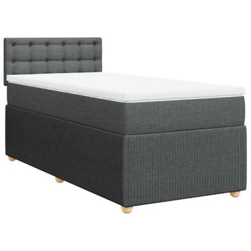 Bed Frame with Mattress Set Spring Box Base Light Grey King Single Fabric - Image 3