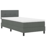 Box Spring Bed with Headboard Manual White 203 x 107 x 88cm