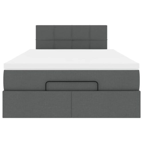 Storage Bed Frame with Mattress Set Lift Under Base Dark Grey King Single Fabric - Image 7