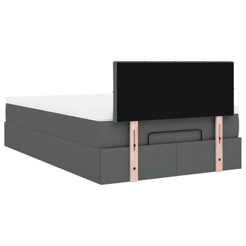 Storage Bed Frame with Mattress Set Lift Under Base Dark Grey King Single Fabric - Image 11