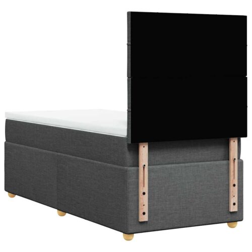 Bed Frame with Mattress Set Spring Box Base Dark Grey King Single Fabric - Image 8