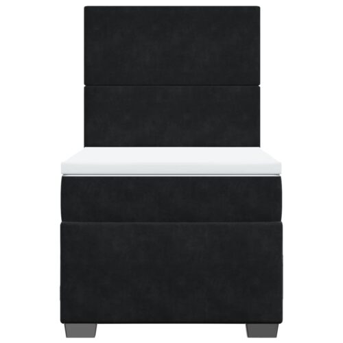 Bed Frame with Mattress Set Spring Box Base Black King Single Velvet - Image 6