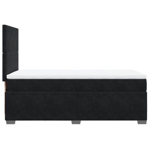 Bed Frame with Mattress Set Spring Box Base Black King Single Velvet - Image 7