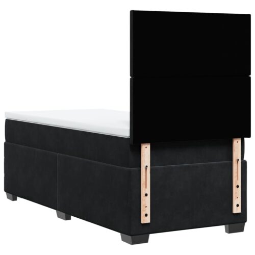 Bed Frame with Mattress Set Spring Box Base Black King Single Velvet - Image 8