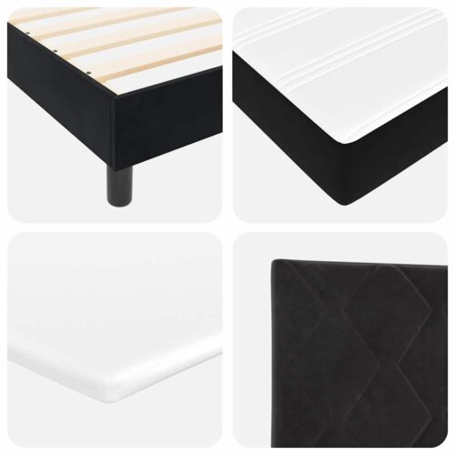 Box Spring Bed Geometric Manual Black, White 203 x 107 x 88cm - Image 11