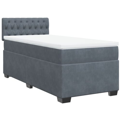 Bed Frame with Mattress Set Spring Box Base Dark Grey King Single Fabric - Image 13