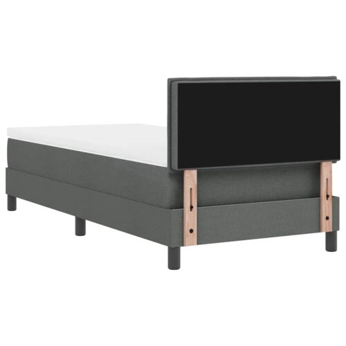 Box Spring Bed Striped with Headboard White 203 x 107 x 88cm - Image 10