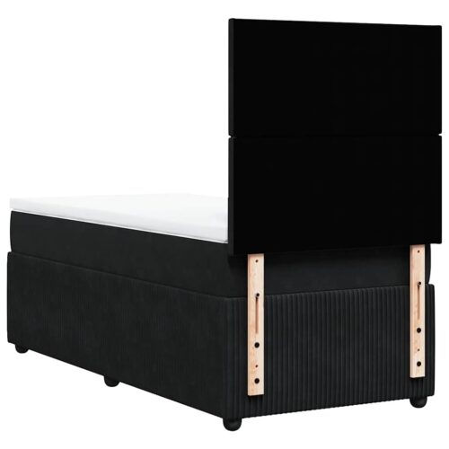 Bed Frame with Mattress Set Spring Box Base Black King Single Velvet - Image 6