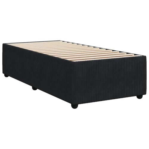 Bed Frame with Mattress Set Spring Box Base Black King Single Velvet - Image 8
