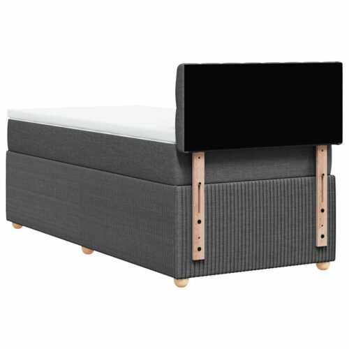 Bed Frame with Mattress Set Spring Box Base Dark Grey King Single Fabric - Image 10