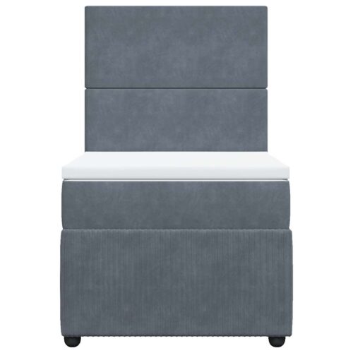 Bed Frame with Mattress Set Spring Box Base Dark Grey King Single Velvet - Image 6