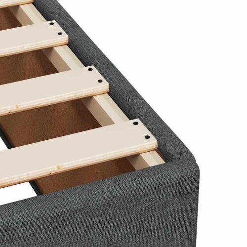Bed Frame with Mattress Set Spring Box Base Dark Grey King Single Fabric - Image 11