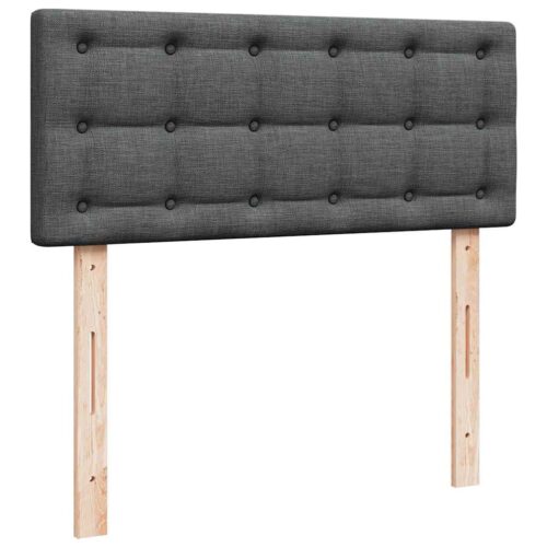 LED Lights Storage Bed Frame with Mattress Set Base Dark Grey King Single Fabric - Image 10