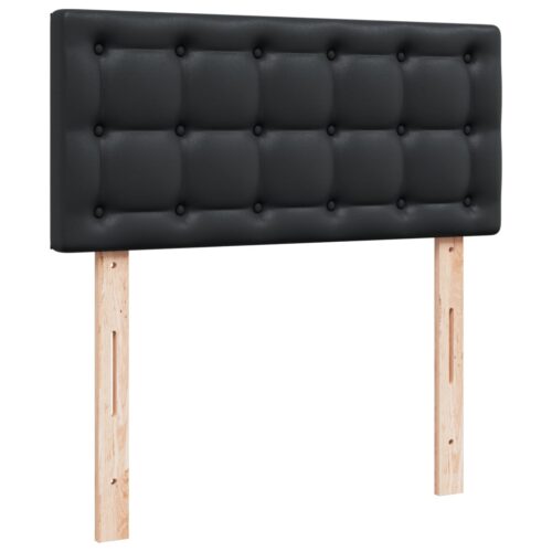 Bed Frame with Mattress Set Spring Box Base Black King Single Faux Leather - Image 8