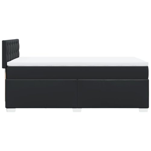 Bed Frame with Mattress Set Spring Box Base Black King Single Faux Leather - Image 9