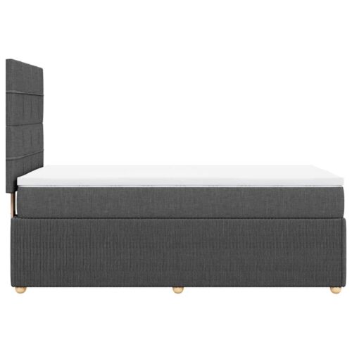 Bed Frame with Mattress Set Spring Box Base Dark Grey King Single Fabric - Image 5