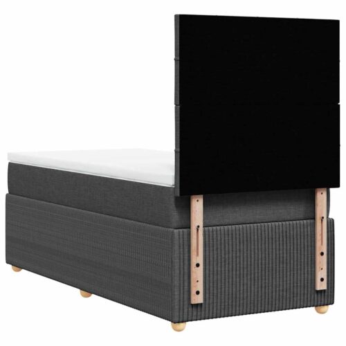 Bed Frame with Mattress Set Spring Box Base Dark Grey King Single Fabric - Image 6