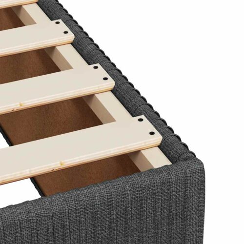Bed Frame with Mattress Set Spring Box Base Dark Grey King Single Fabric - Image 11