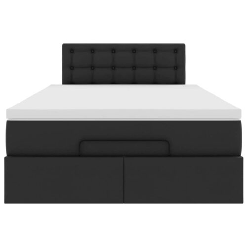 Storage Bed Frame with Mattress Set Lift Base Black King Single Faux Leather - Image 7