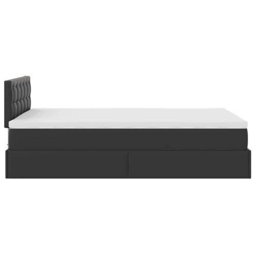 Storage Bed Frame with Mattress Set Lift Base Black King Single Faux Leather - Image 10