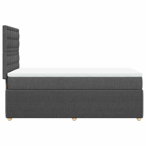 LED Lights Bed Frame with Mattress Set Spring Base Dark Grey King Single Fabric - Image 7