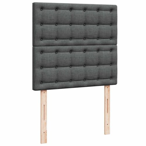 LED Lights Bed Frame with Mattress Set Spring Base Dark Grey King Single Fabric - Image 9