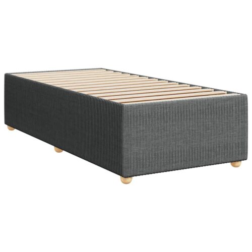 LED Lights Bed Frame with Mattress Set Spring Base Dark Grey King Single Fabric - Image 10