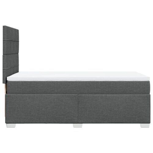 LED Lights Bed Frame with Mattress Set Spring Base Dark Grey King Single Fabric - Image 5