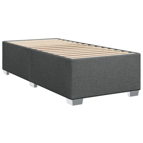LED Lights Bed Frame with Mattress Set Spring Base Dark Grey King Single Fabric - Image 8