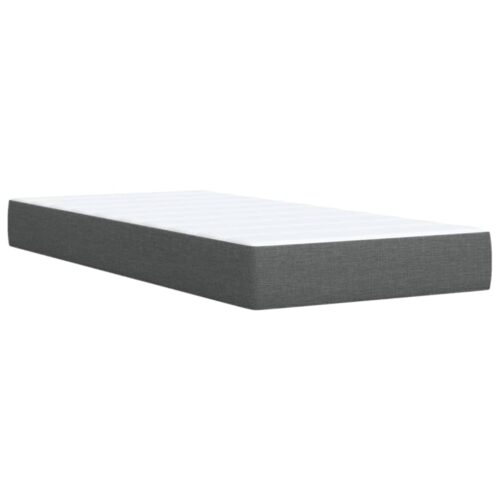 LED Lights Bed Frame with Mattress Set Spring Base Dark Grey King Single Fabric - Image 9