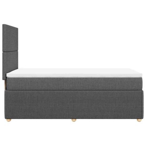 Bed Frame with Mattress Set Spring Box Base Dark Grey King Single Fabric - Image 7