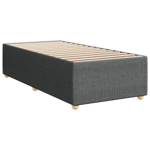 Bed Frame with Mattress Set Spring Box Base Dark Grey King Single Fabric - Image 10