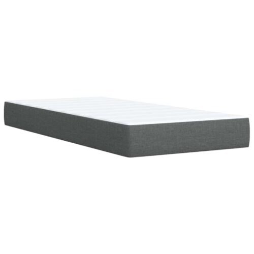 Bed Frame with Mattress Set Spring Box Base Dark Grey King Single Fabric - Image 11