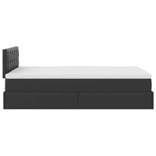 Storage Bed Frame with Mattress Set Lift Base Black King Single Faux Leather - Image 9